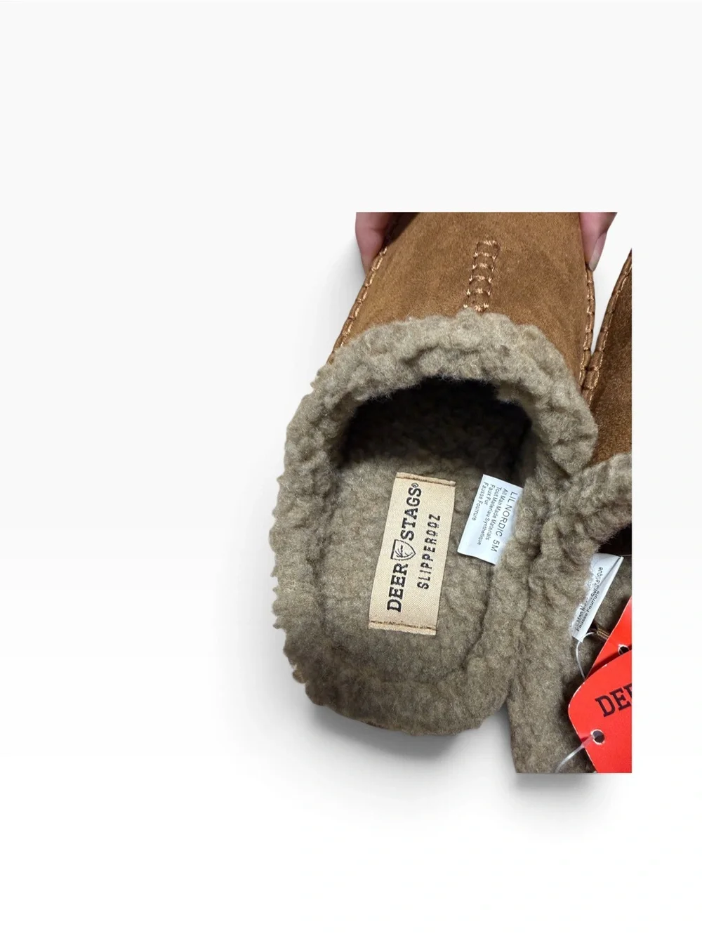 Deer Stags Slipperooz Lil Nordic Slippers Size 5M Brown Faux Fur Indoor Outdoor